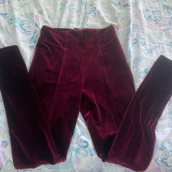 Forever 21 Pants - Red/magenta velvet leggings💜